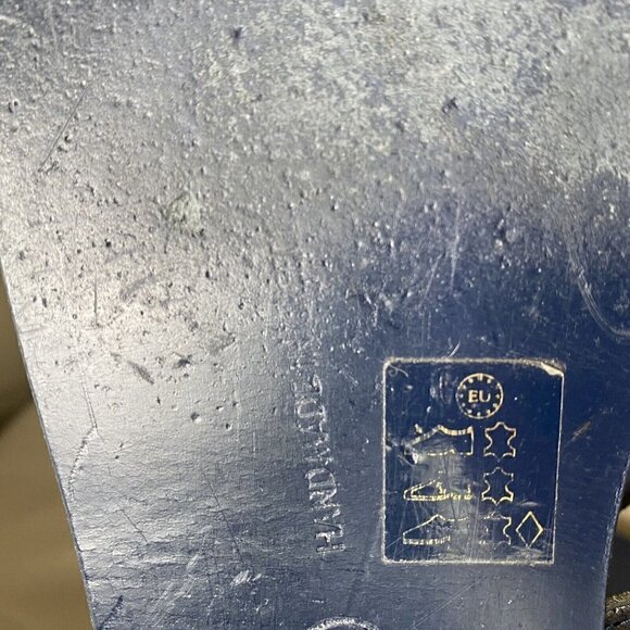 Ancient Greek Sandals Melpomeni Toe Loop Braided Blue Gold Leather Size 40 US 10 - Picture 9 of 9